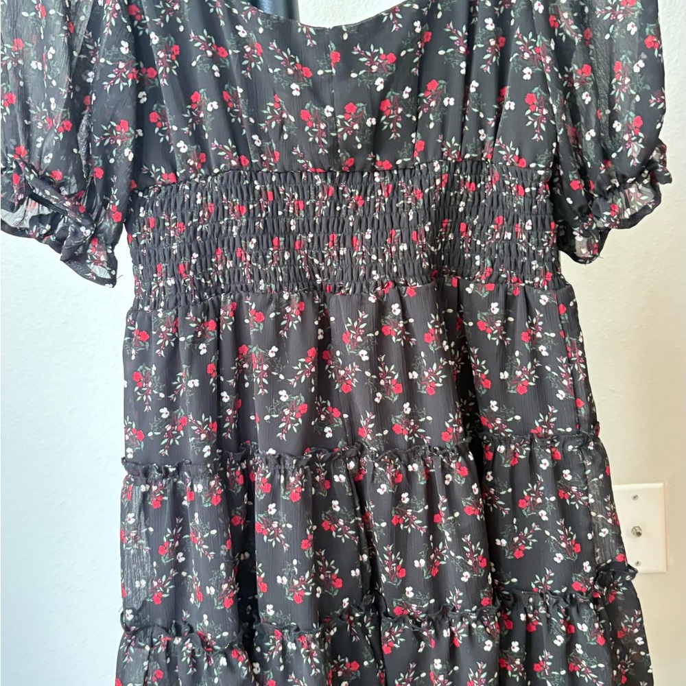 Trixxi Black Floral Mini Dress